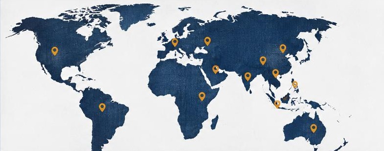 World map of Aurelis Ventures trade network